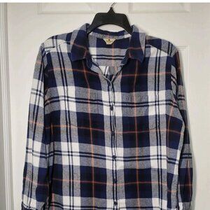 Woolrich Women’s XXL Flannel Shirt – Blue Plaid Outdoor Classic